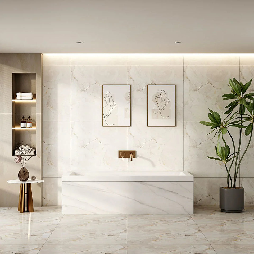 1700mm Mira Insert & Island Bathtub - Gloss White