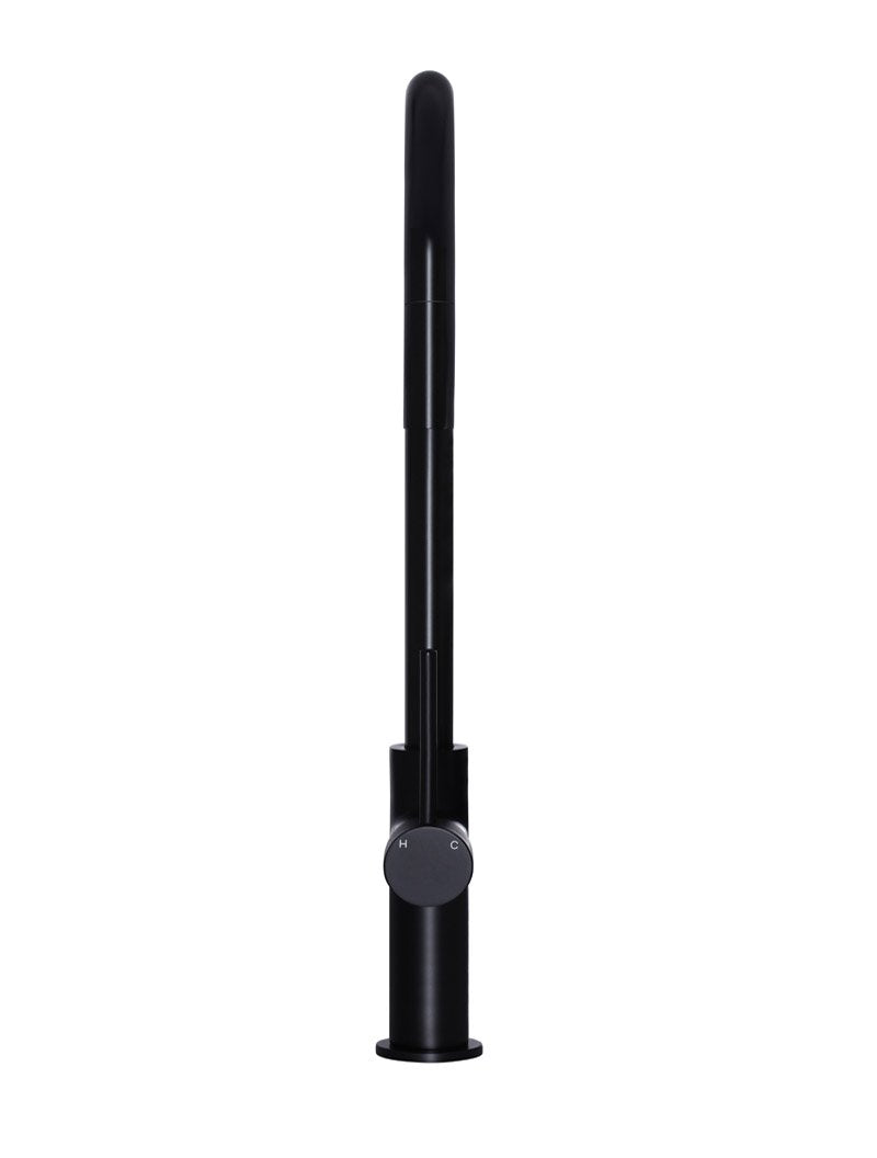 Meir Round Piccola Pull Out Kitchen Sink Mixer Tap - Matte Black (MK17)