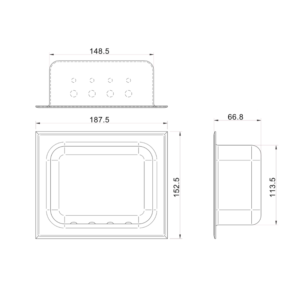 ML237_1 | Anti-Ligature Recessed Heavy Duty Soap Holder in Satin Stainless Steel