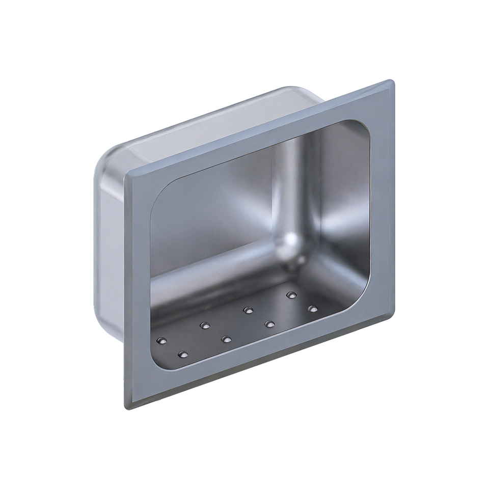 ML237_1 | Anti-Ligature Recessed Heavy Duty Soap Holder in Satin Stainless Steel
