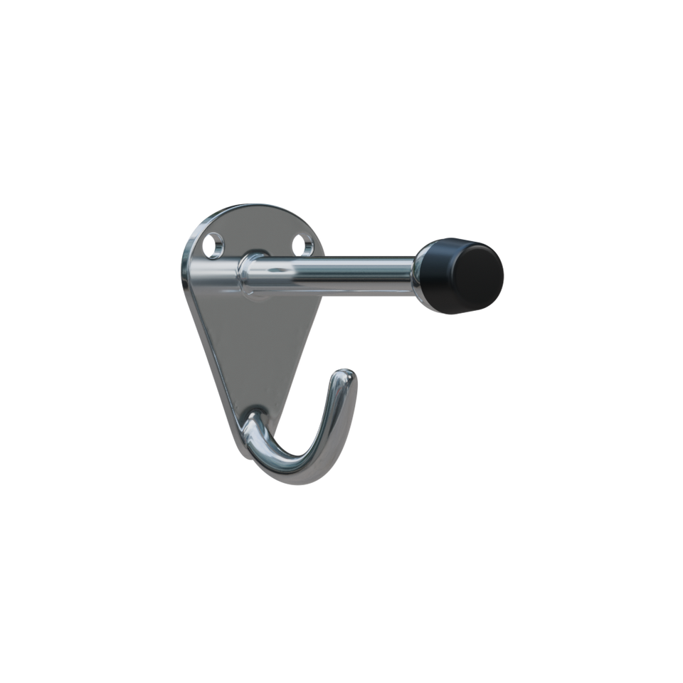 ML3020 | Hat and Coat Hook with Bumper in Bright Chrome Plate