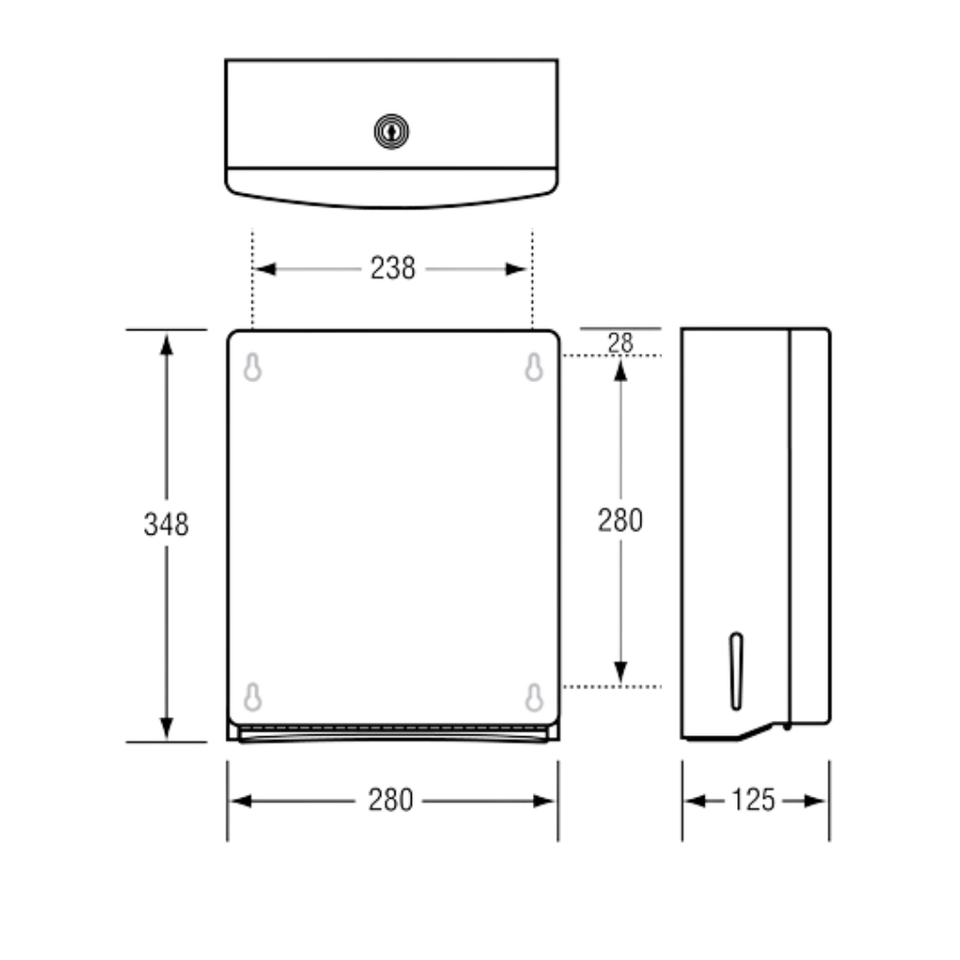 ML725L_AR | Ellipse Paper Towel Dispenser in Satin Stainless Steel