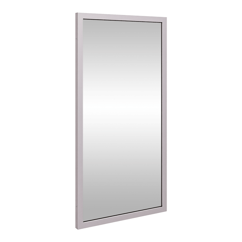 ML771_2 | 910mmH x460mmW Framed Mirror in Satin Stainless Steel
