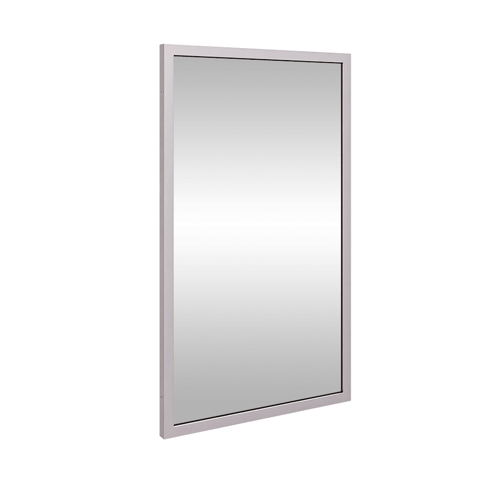 ML771_4 | 910mmH x 610mmW Framed Mirror in Satin Stainless Steel