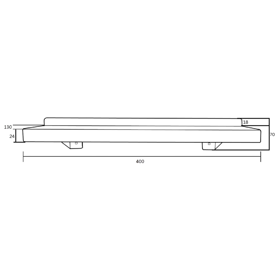ML951_400SHELF_ANMB | 400mm Stainless Steel Utility Shelf in Antimicrobial