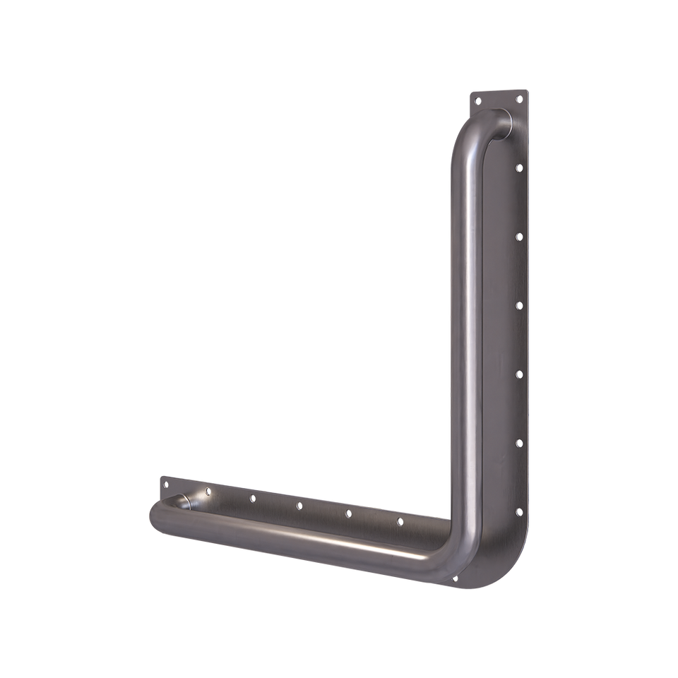 MLR112_AL | 90° Ambulant Anti-Ligature Grab Rail in Satin Stainless Steel