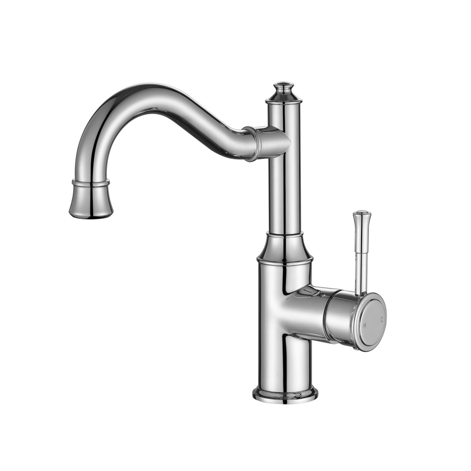 Modern National Montpellier Shepherd’s Crook High Rise Basin Mixer - Chrome (MON002-1)