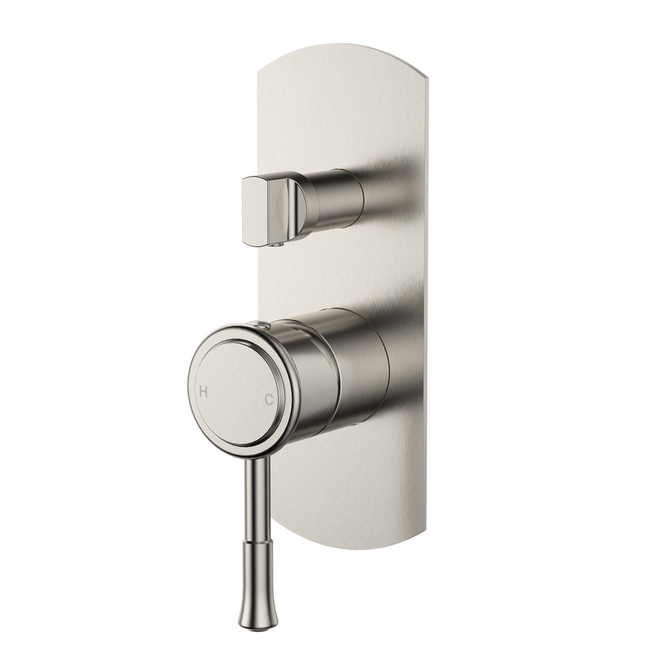 Modern National Montpellier Shower Diverter Mixer - Brushed Nickel (MON009BN)