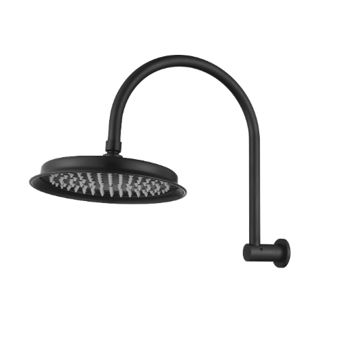 Modern National Montpellier Shower Arm With Shower Head - Matte Black (MON061BK)