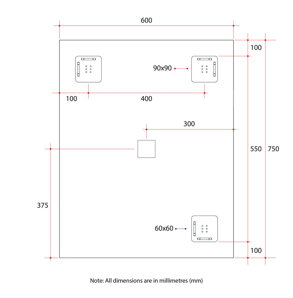 Thermogroup Rectangle 25mm Bevel Edge Mirror