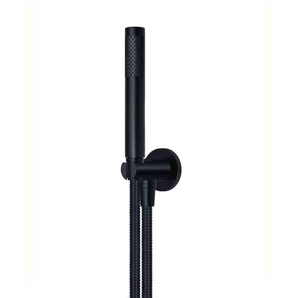 Meir Round Hand Shower on Fixed Bracket - Matte Black (MZ08-R)