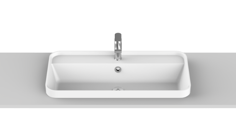 ADP Miya 750 Semi-Inset Basin, White Matte