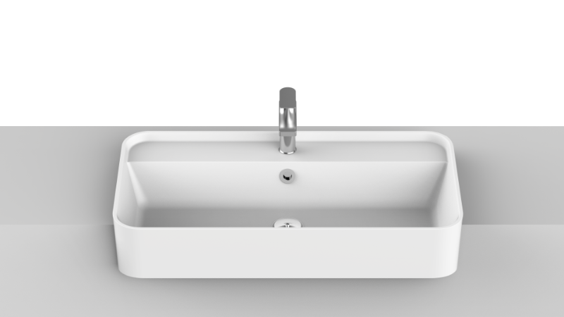 ADP Miya 750 Semi-Recessed Basin, White Matte