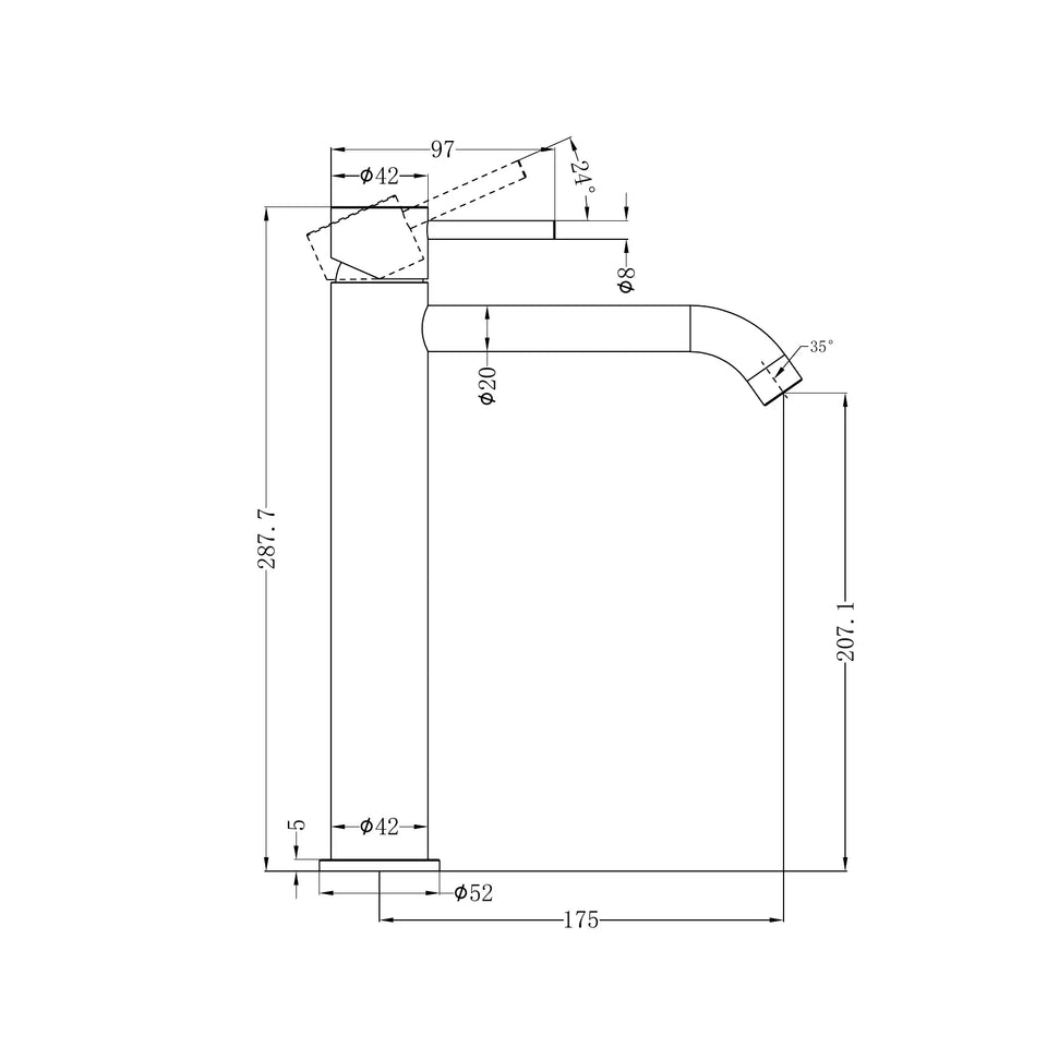 Nero Zen SS316L Tall Basin Mixer