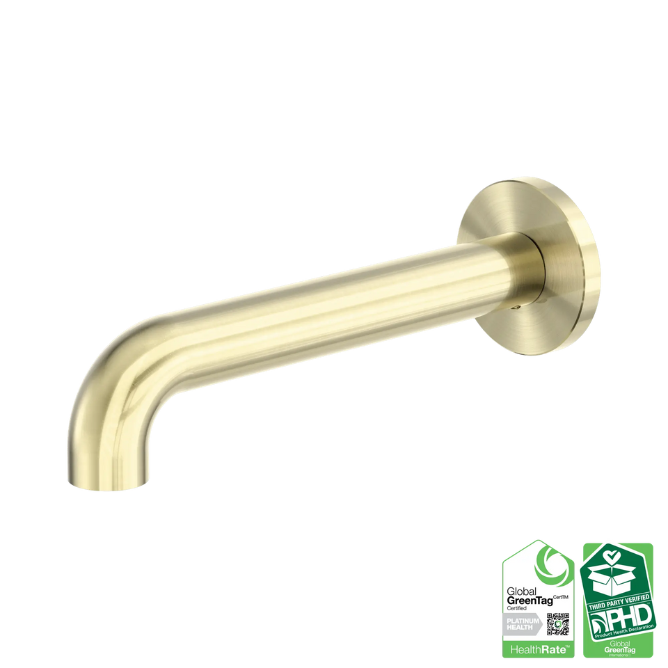 Nero Zen SS316L Wall Basin/Bath Spout Only 185/230mm - Brushed Gold / 185MM (NR162203b185BG)