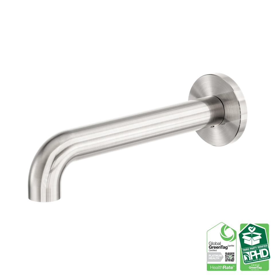 Nero Zen SS316L Wall Basin/Bath Spout Only 185/230mm - Brushed Nickel / 185MM (NR162203b185BN)