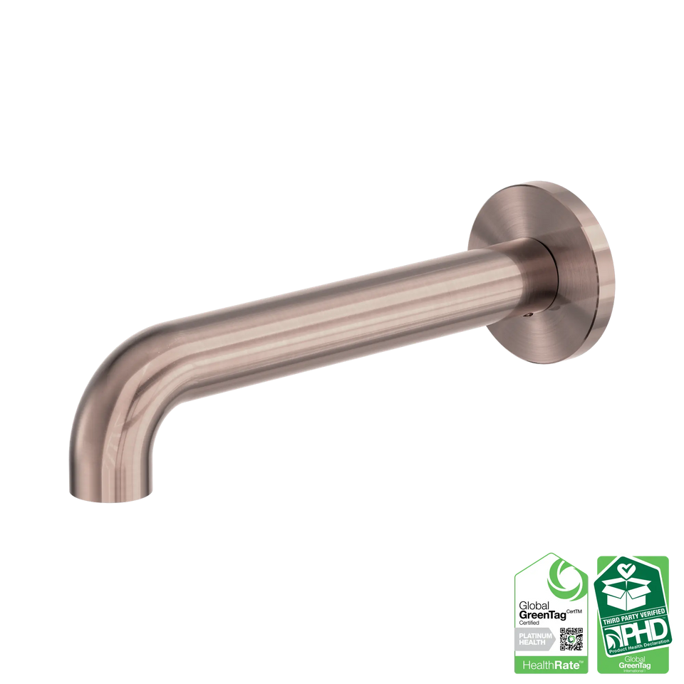 Nero Zen SS316L Wall Basin/Bath Spout Only 185/230mm