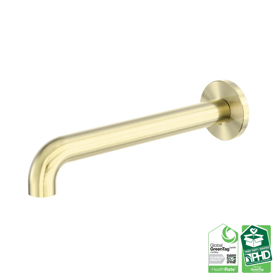 Nero Zen SS316L Wall Basin/Bath Spout Only 185/230mm - Brushed Gold / 230MM (NR162203b230BG)