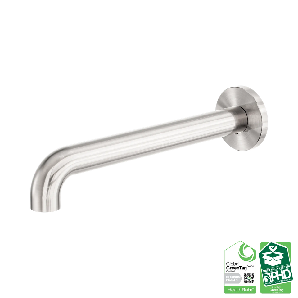 Nero Zen SS316L Wall Basin/Bath Spout Only 185/230mm - Brushed Nickel / 230MM (NR162203b230BN)