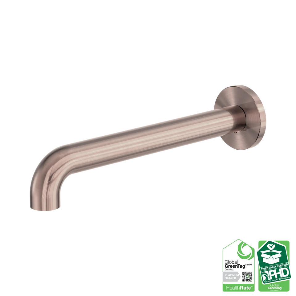 Nero Zen SS316L Wall Basin/Bath Spout Only 185/230mm - Brushed Bronze / 230MM (NR162203b230BZ)