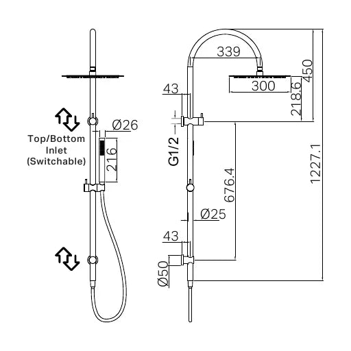 Nero Zen SS316L Twin Shower