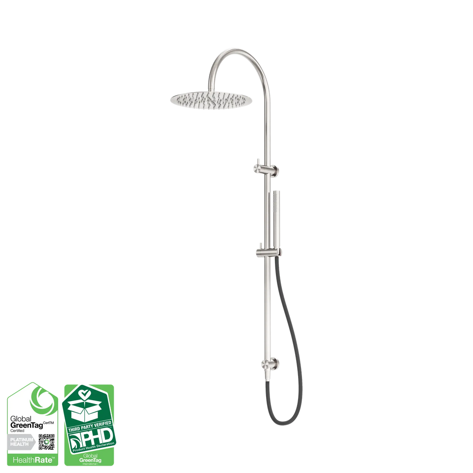 Nero Zen SS316L Twin Shower With Outdoor Shower Hose - Brushed Nickel (NR162205C01BN)