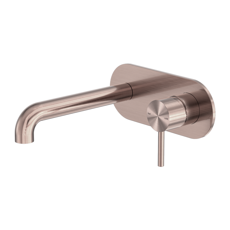 Nero Zen SS316L Wall Basin/Bath Mixer Set 185/230mm Spout