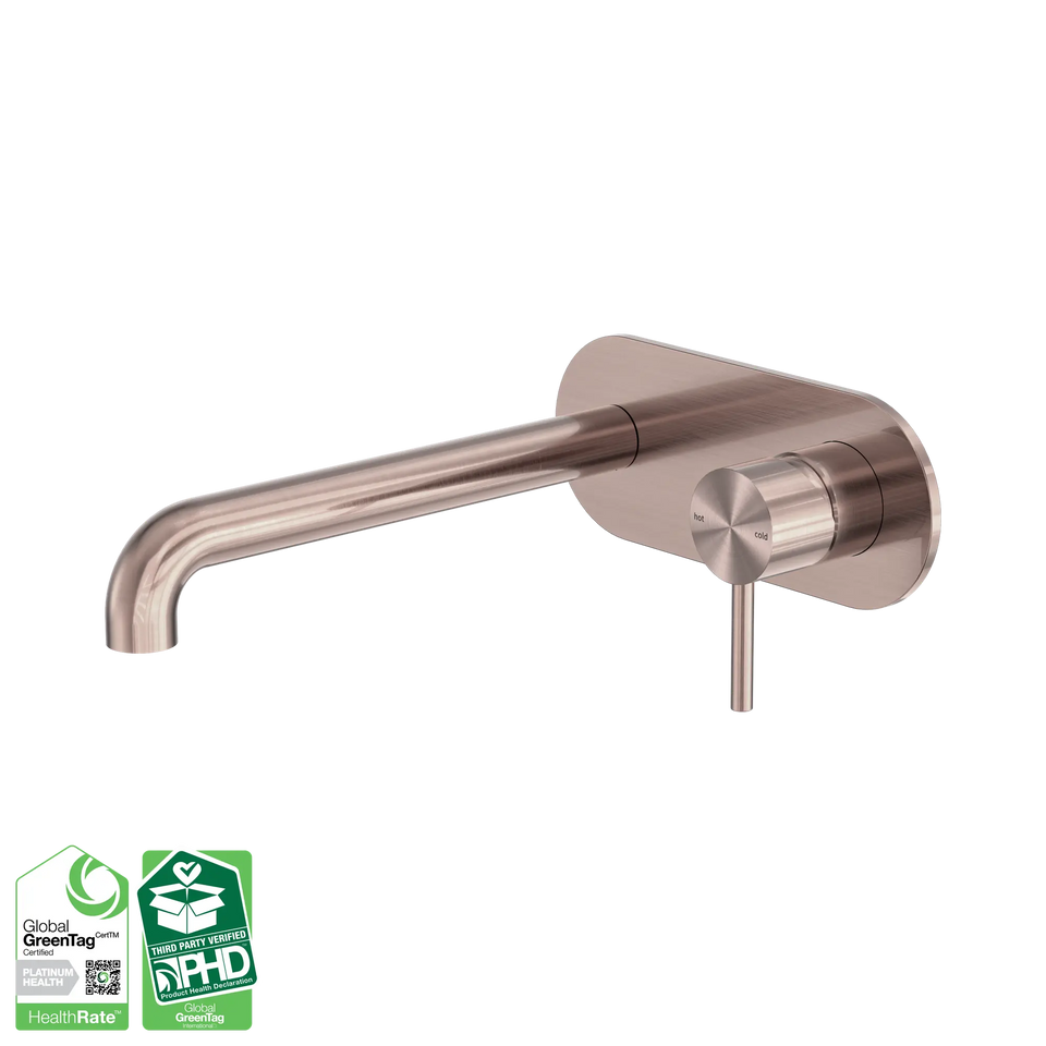 Nero Zen SS316L Wall Basin/Bath Mixer Set 185/230mm Spout - Brushed Bronze / 230MM (NR162210a230BZ)