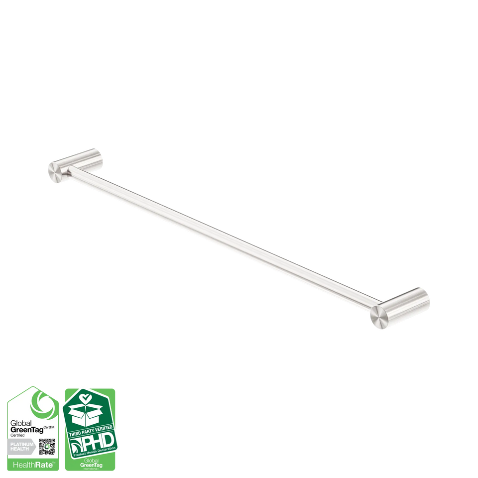 Nero Zen SS316L Single Towel Rail 600/800mm - Brushed Nickel / 600mm (NR1624BN)