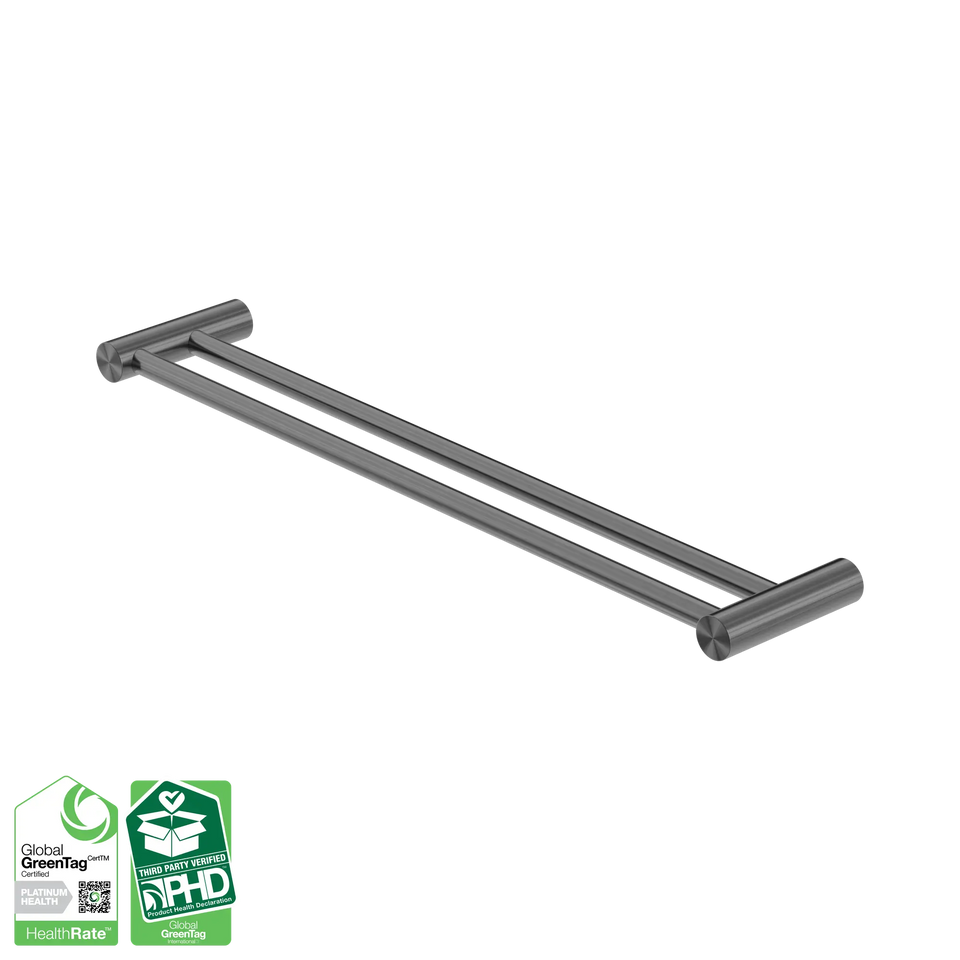 Nero Zen SS316L Double Towel Rail 600/800mm - Graphite / 600mm (NR1624dGR)
