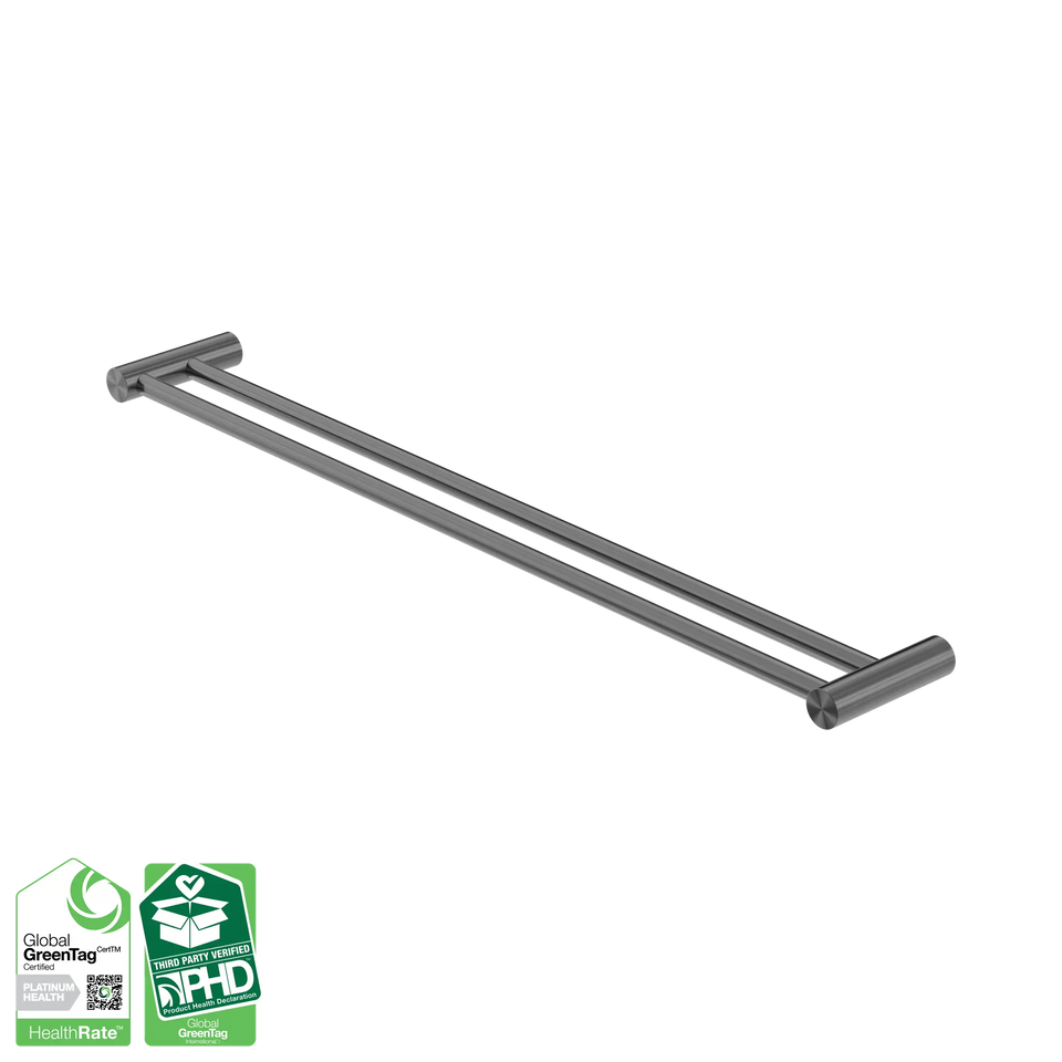 Nero Zen SS316L Double Towel Rail 600/800mm - Graphite / 800mm (NR1630dGR)