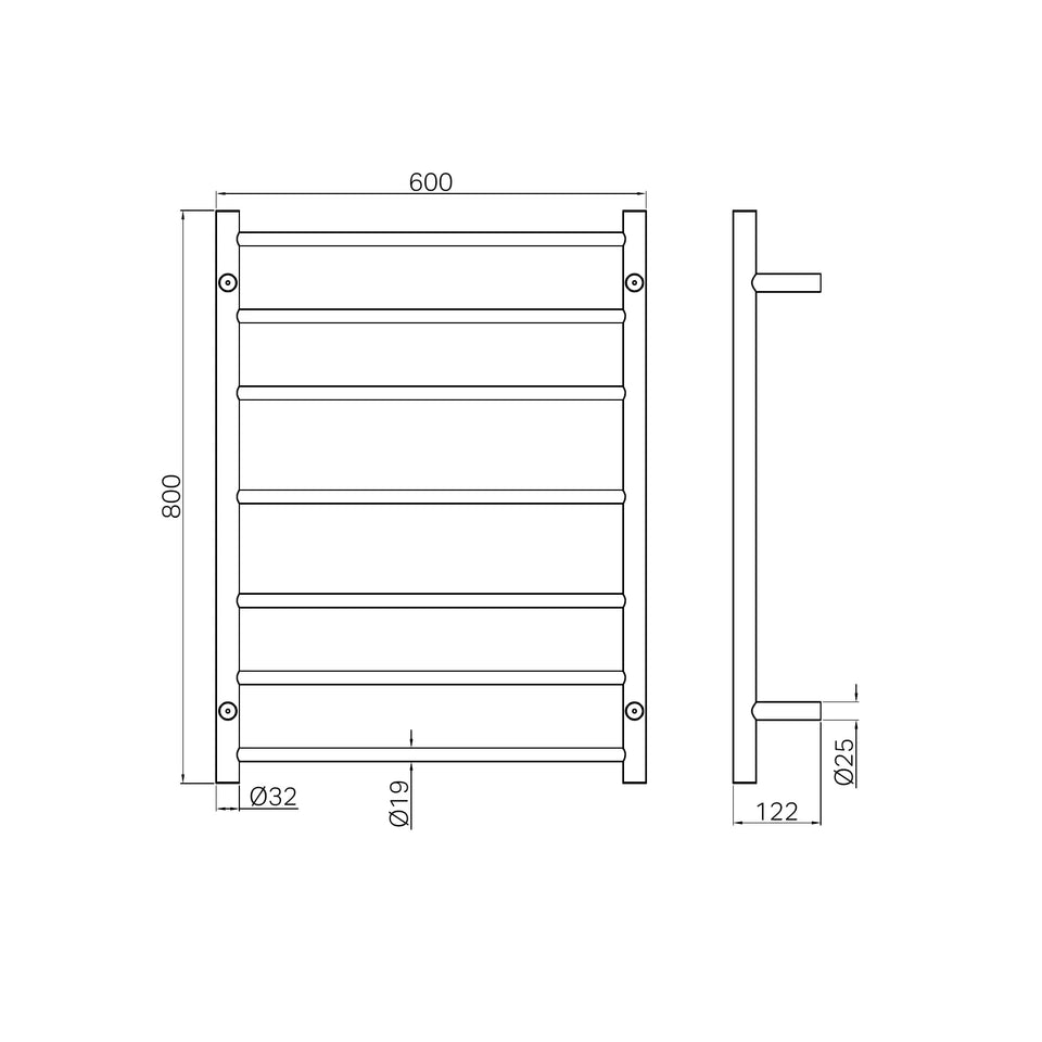 Nero Non-Heated Towel Ladder