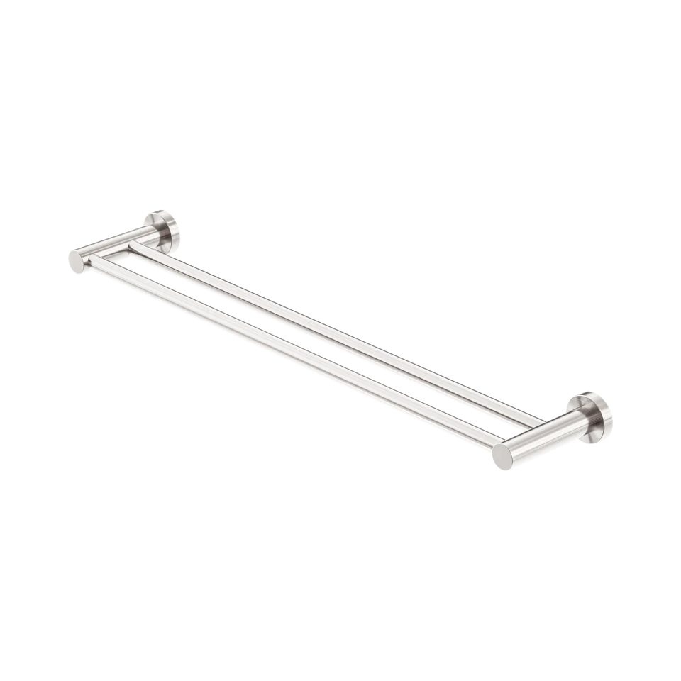 Nero Mecca Double Towel Rail 600/800mm - Brushed Nickel / 600mm (NR1924dBN)