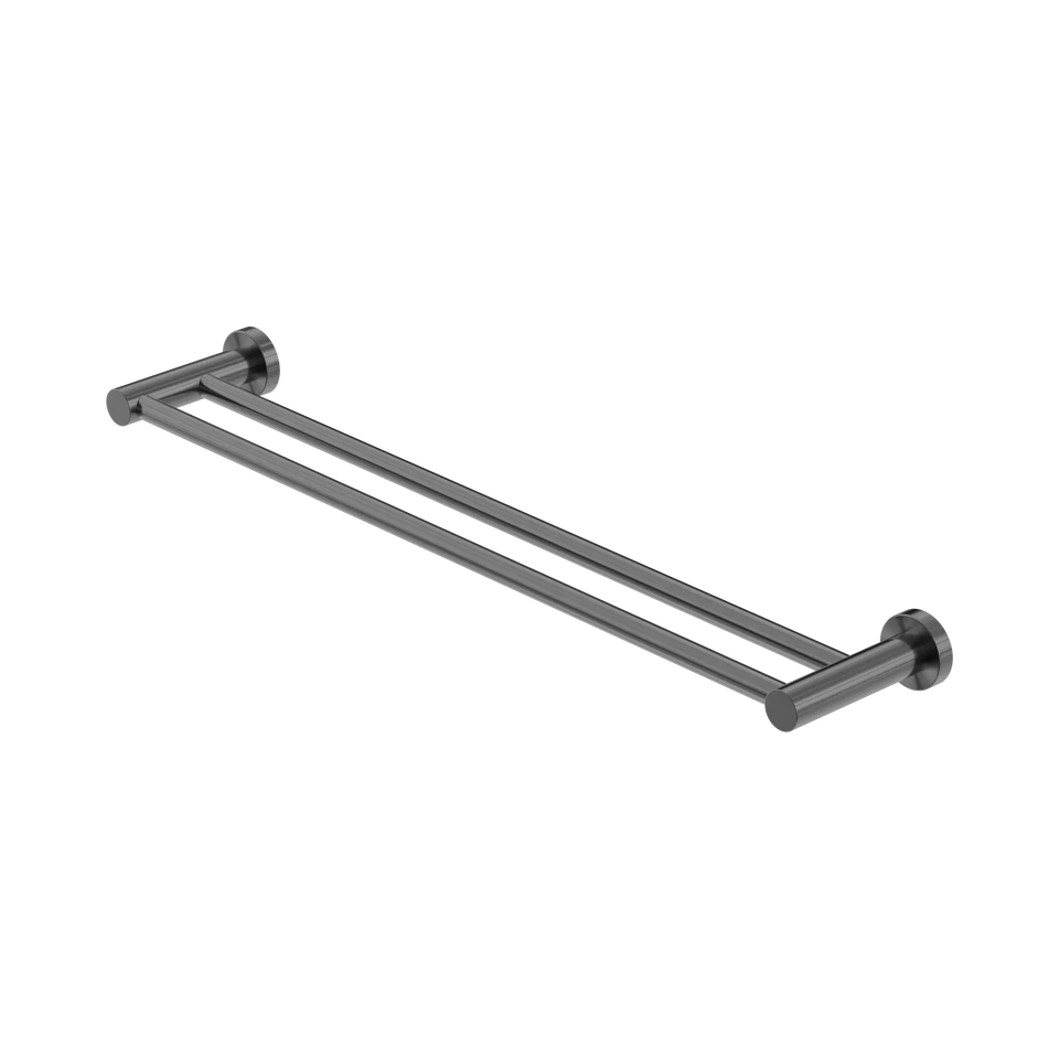 Nero Mecca Double Towel Rail 600/800mm - Gun Metal / 600mm (NR1924dGM)