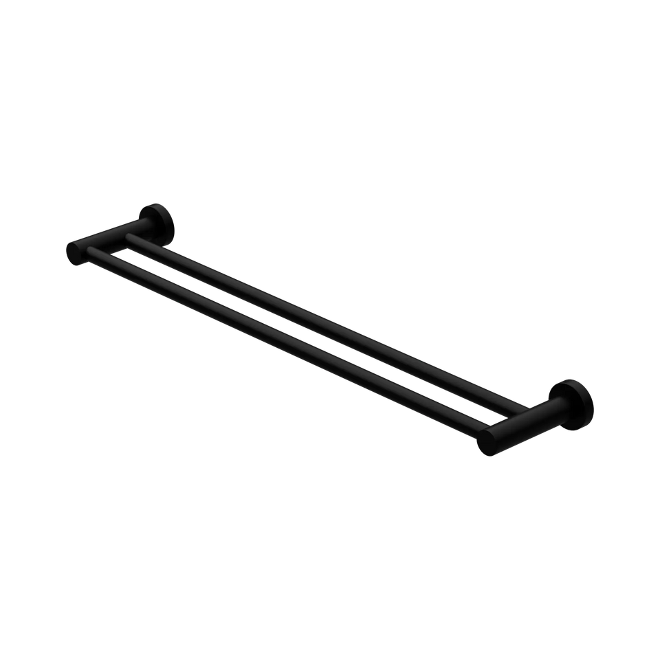 Nero Mecca Double Towel Rail 600/800mm - Matte Black / 600mm (NR1924dMB)