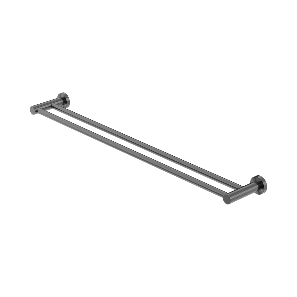 Nero Mecca Double Towel Rail 600/800mm - Gun Metal / 800mm (NR1930dGM)