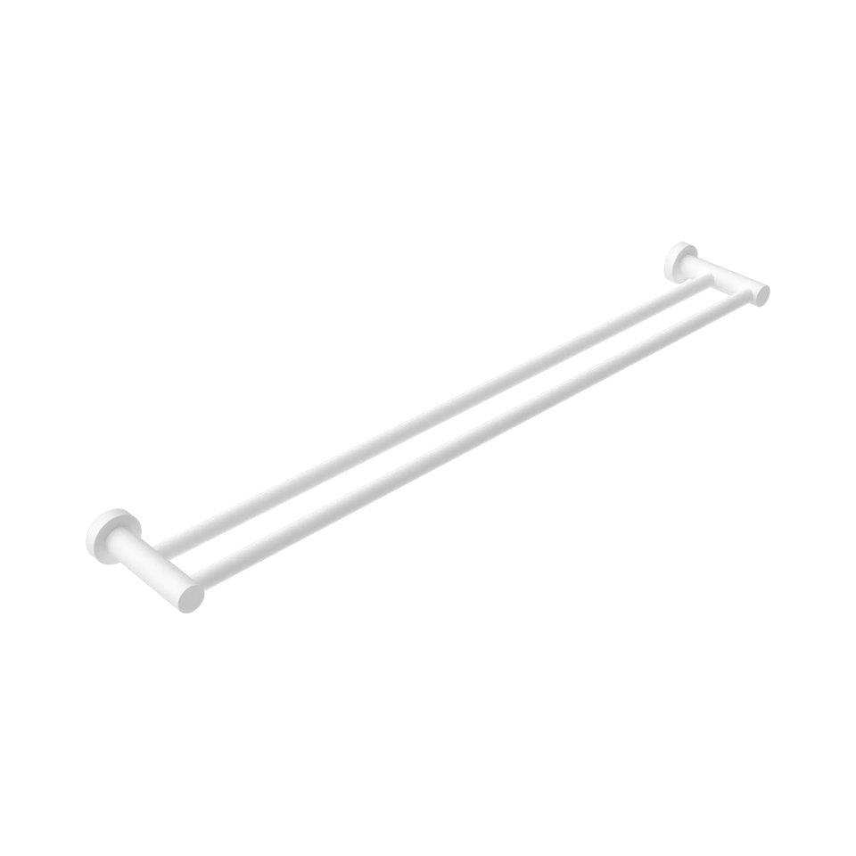 Nero Mecca Double Towel Rail 600/800mm - Matte White / 800mm (NR1930dMW)