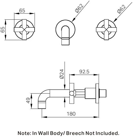 Nero X Plus Wall Basin Set Spout