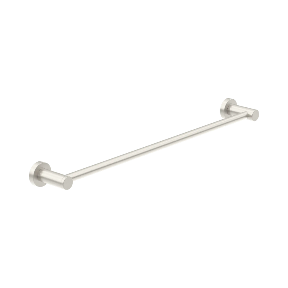 Nero Single Towel Rail 600mm Brushed Nickel
