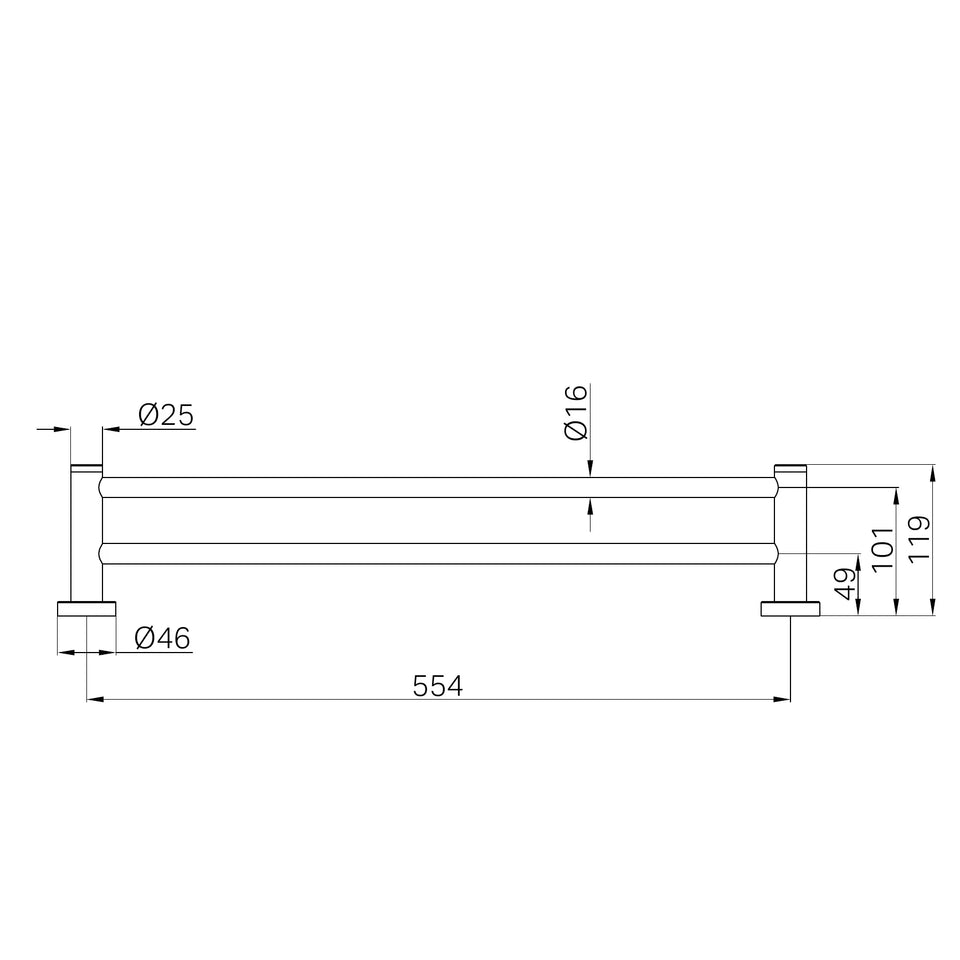 Nero Double Towel Rail