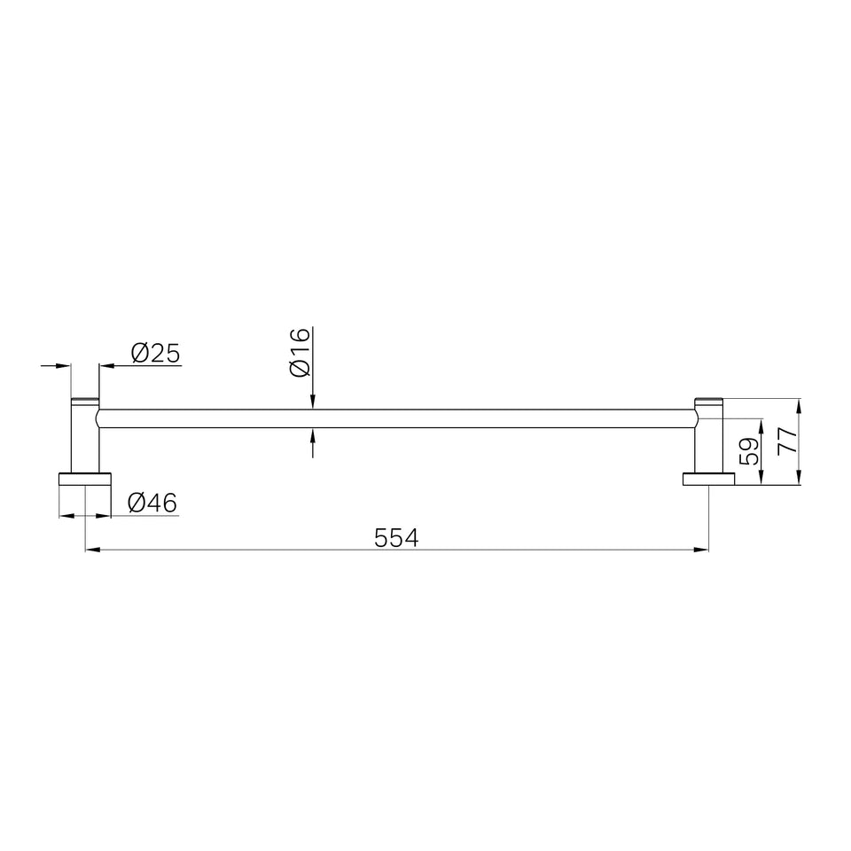 Nero Single Towel Rail