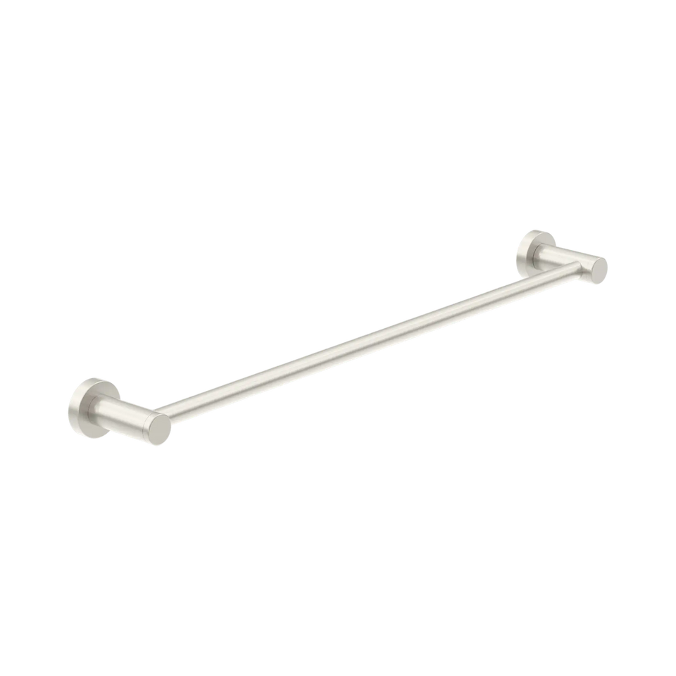 Nero Single Towel Rail 800mm Brushed Nickel
