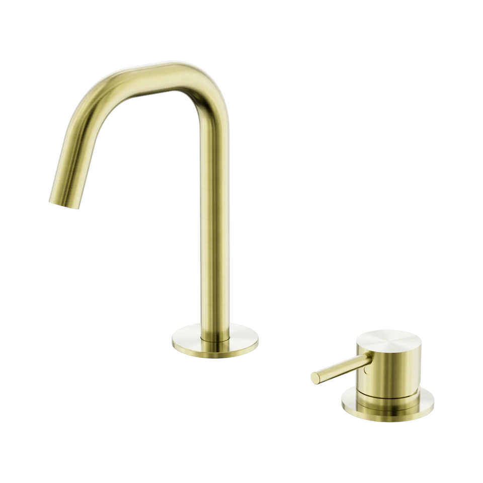 Nero Mecca Hob Basin Mixer Set Edge Spout Brushed