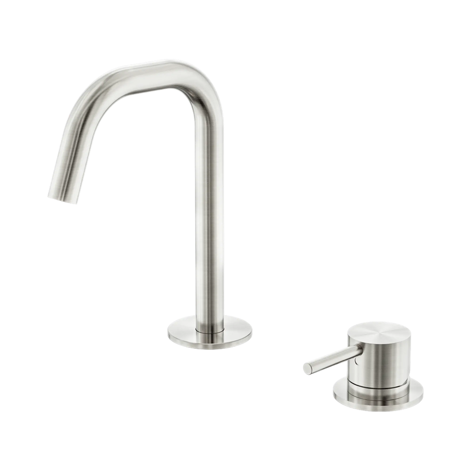 Nero Mecca Hob Basin Mixer Set Edge Spout Brushed