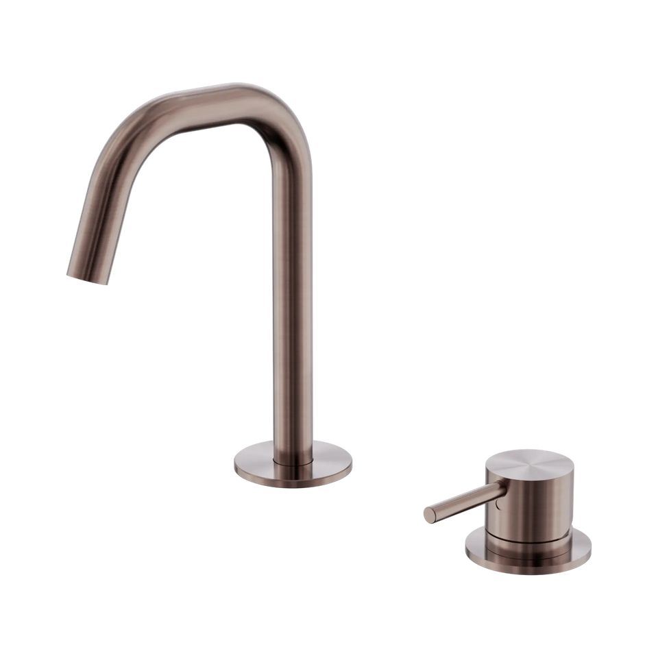 Nero Mecca Hob Basin Mixer Set Edge Spout Brushed