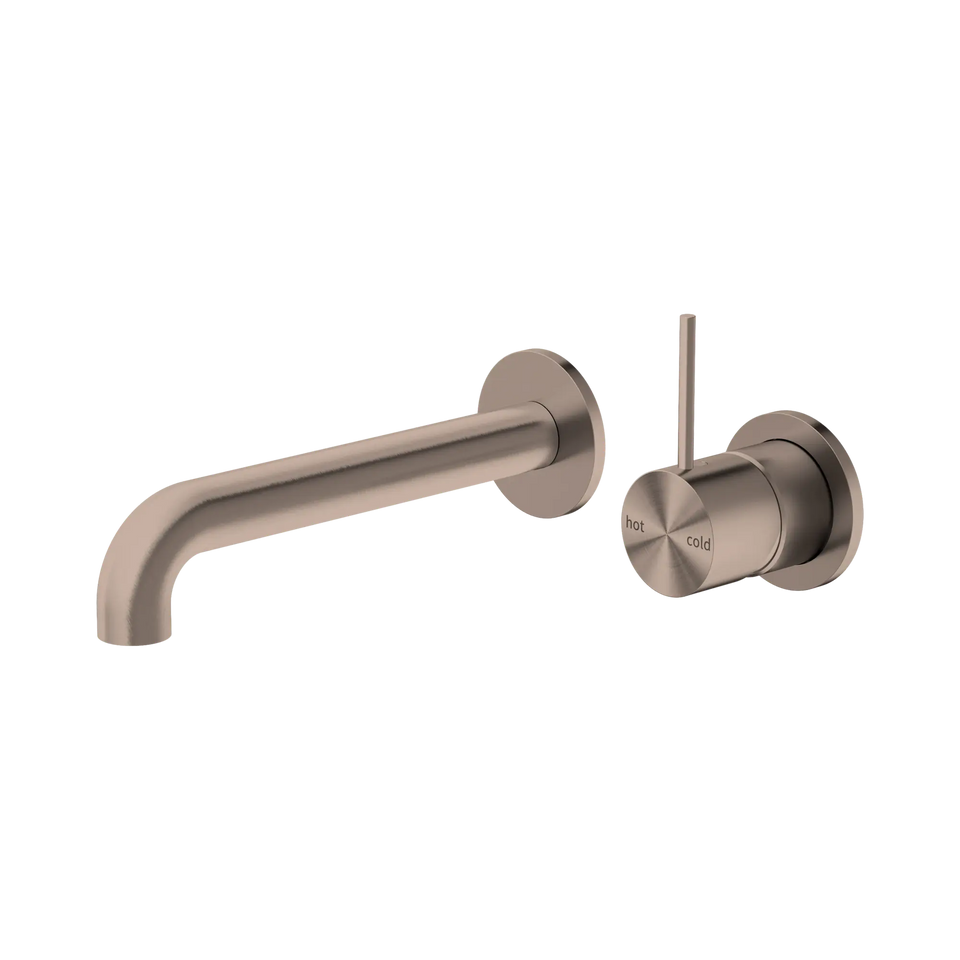 Nero Mecca Wall Basin Mixer Separate Back Plate Handle Up Spout