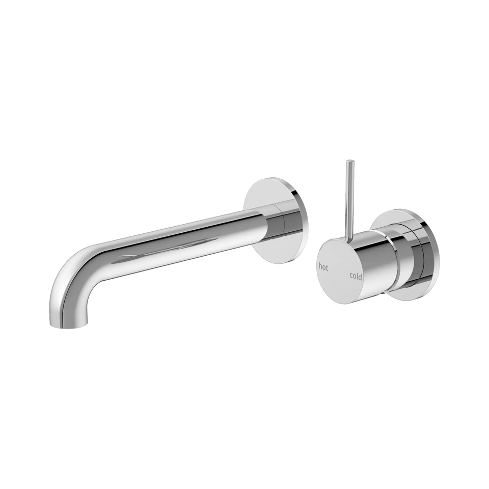 Nero Mecca Wall Basin Mixer Separate Back Plate Handle Up Spout - Chrome (NR221907d185CH)