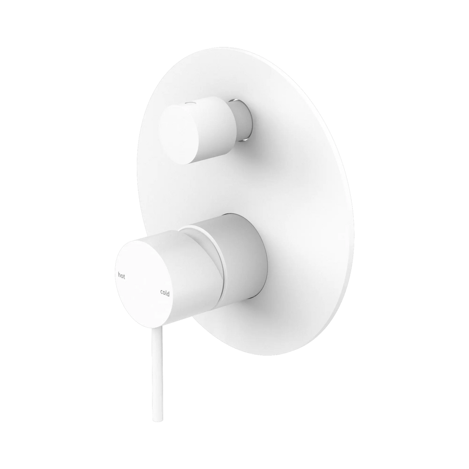 Nero Mecca Shower Mixer With Divertor Matte White