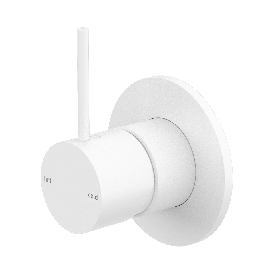 Nero Mecca Shower Mixer Handle Up - Matte White (NR221909bMW)
