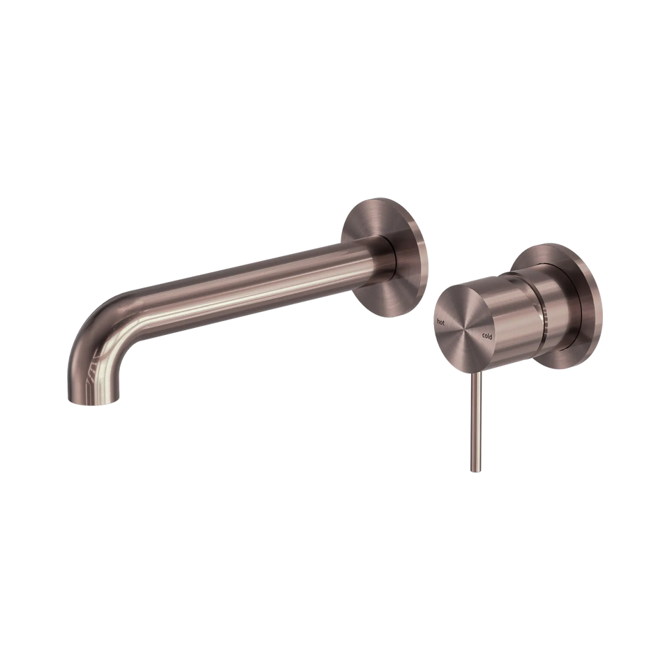 Nero Mecca Wall Basin Mixer Separate Back Plate Spout Handle Down